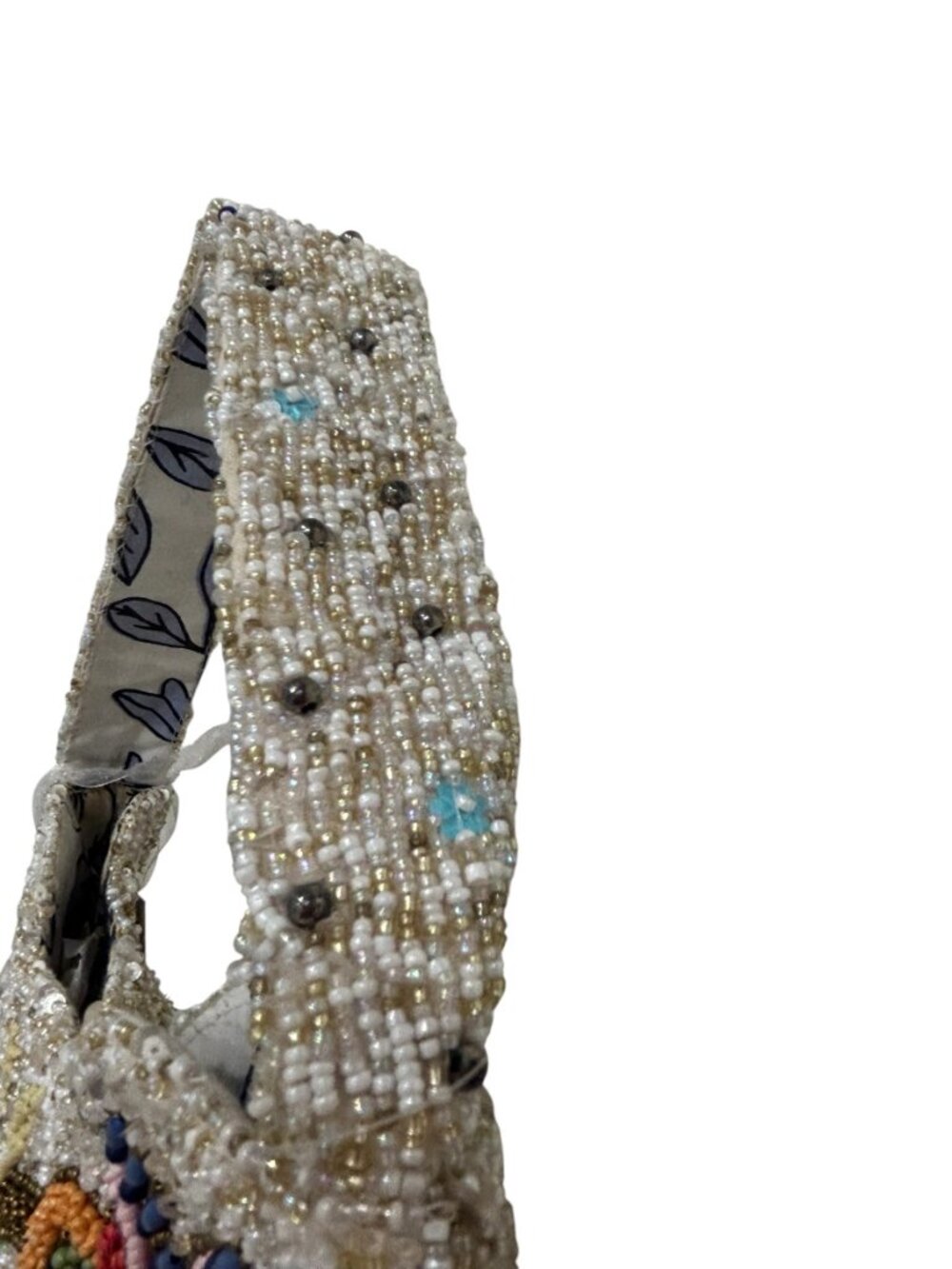 Beaded Sequin Bag Hummingbird Fringe Floral Top Handle Made in India New Release - Picture 5 of 5